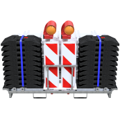 SET | with 10 barrier grids, beacons, base plates and lamps | traffic panel: 36-1NOX, panel fence: 33520KA, base plate: 31-1NOX, with film RA1/A